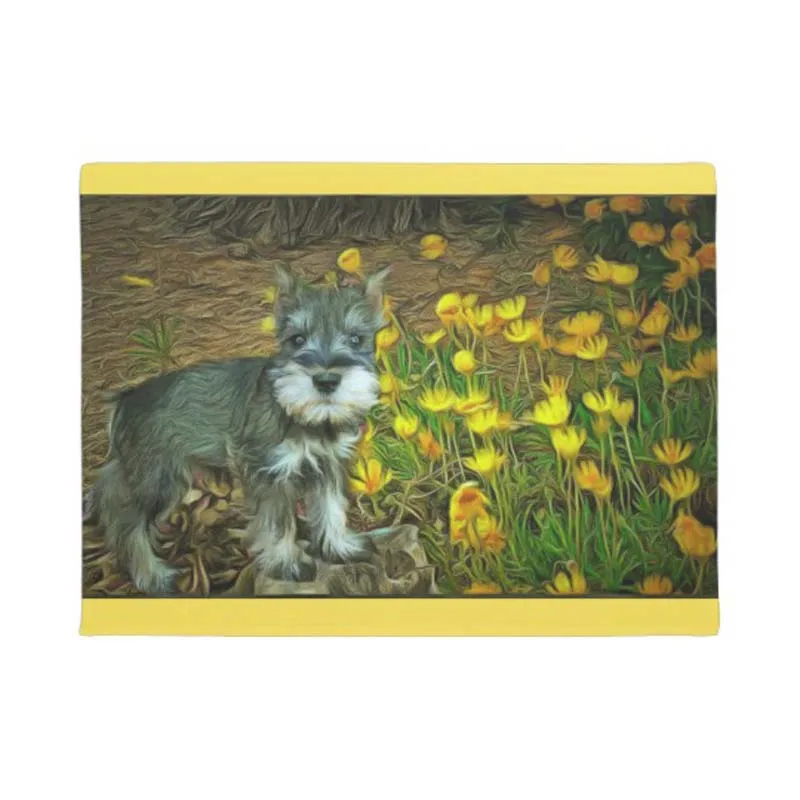 Миниатюрный schnauzer коврик для дома городской Деревенский украшение нескользящий