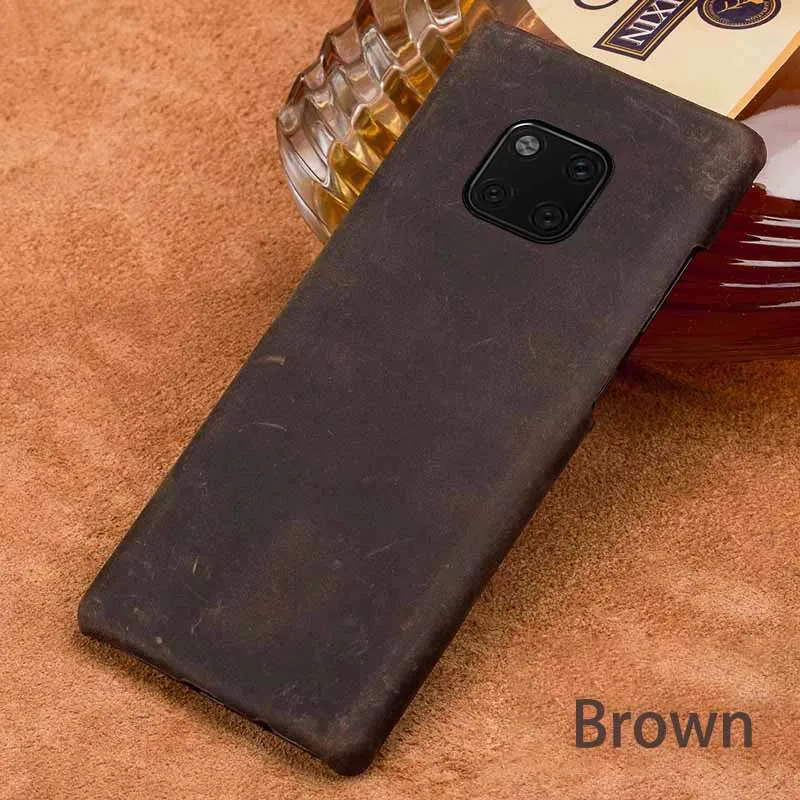 Brown Телефон чехлы для huawei P10 P20 P30 Lite Коврики 9 10 20 lite Pro чехол Crazy Horse кожи чехол для Honor 8X9 10 V20 P Smart Case - Цвет: Brown