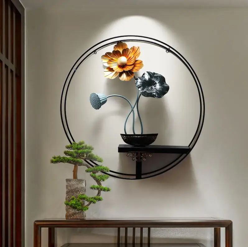 Современные подвесные украшения на стену из кованого железа в форме лотоса