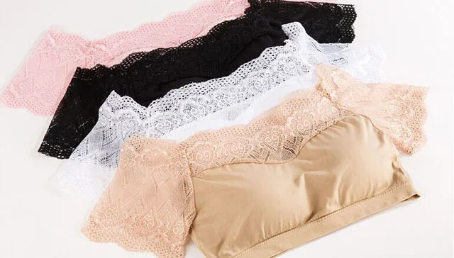 Кружевной бюстгальтер с цветочным принтом для девочек бюстгальтер-бюстье