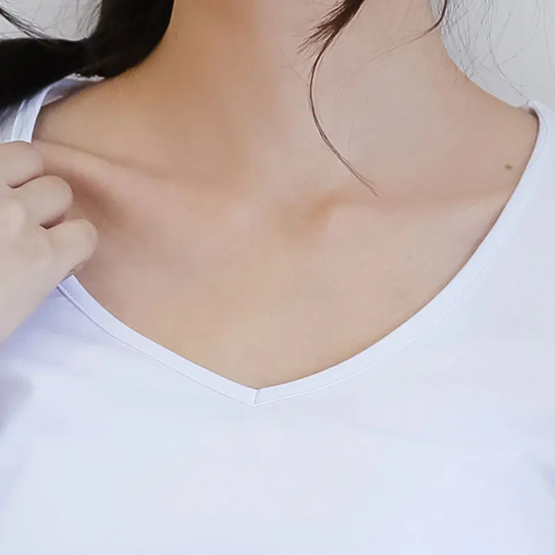 

2018 autumn winter soild color women V collar cotton T-shirt long sleeves loose thicken female cotton T-shirt bottom shirt X004