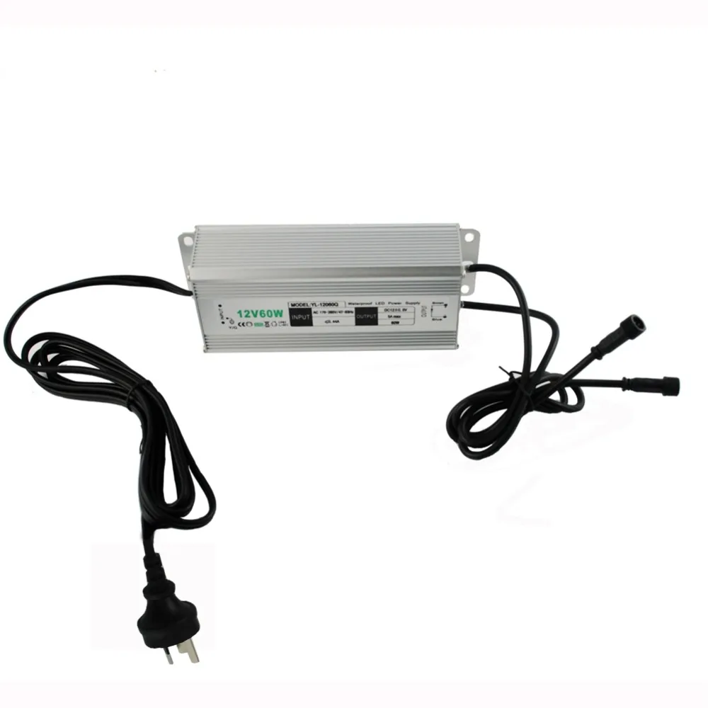 12 в 60 Вт источник питания для светодиодного светильника водонепроницаемый IP67