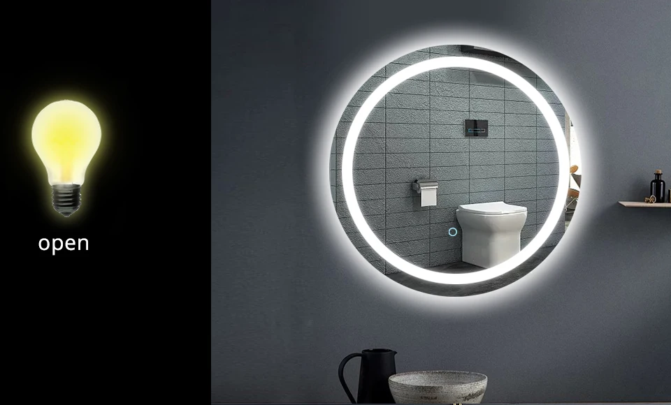 Gappo зеркала для ванной комнаты Круглый Led косметическое зеркало сенсорный выключатель светильник регулируемый настенный макияж Зеркало high definitio
