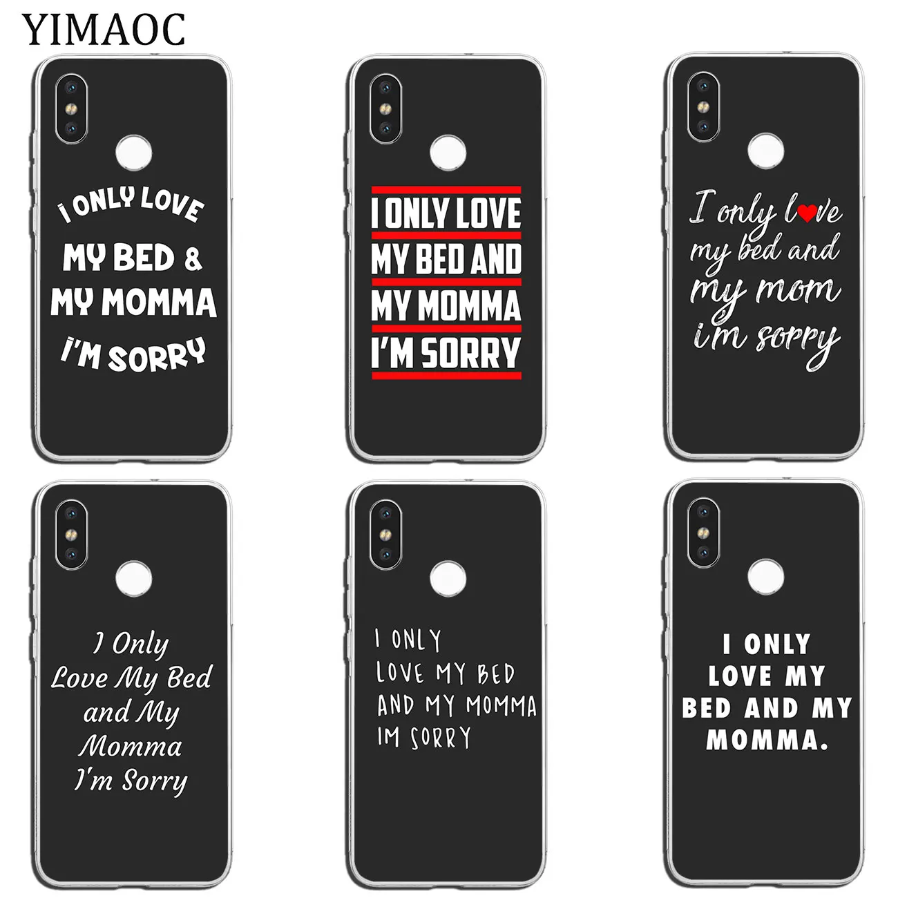 Я только люблю свою кровать и I Love Mama I'm Sorry чехол для Xiaomi MI Redmi 8A 7A 6A 5A 4X Note 8 7 6 Pro 5