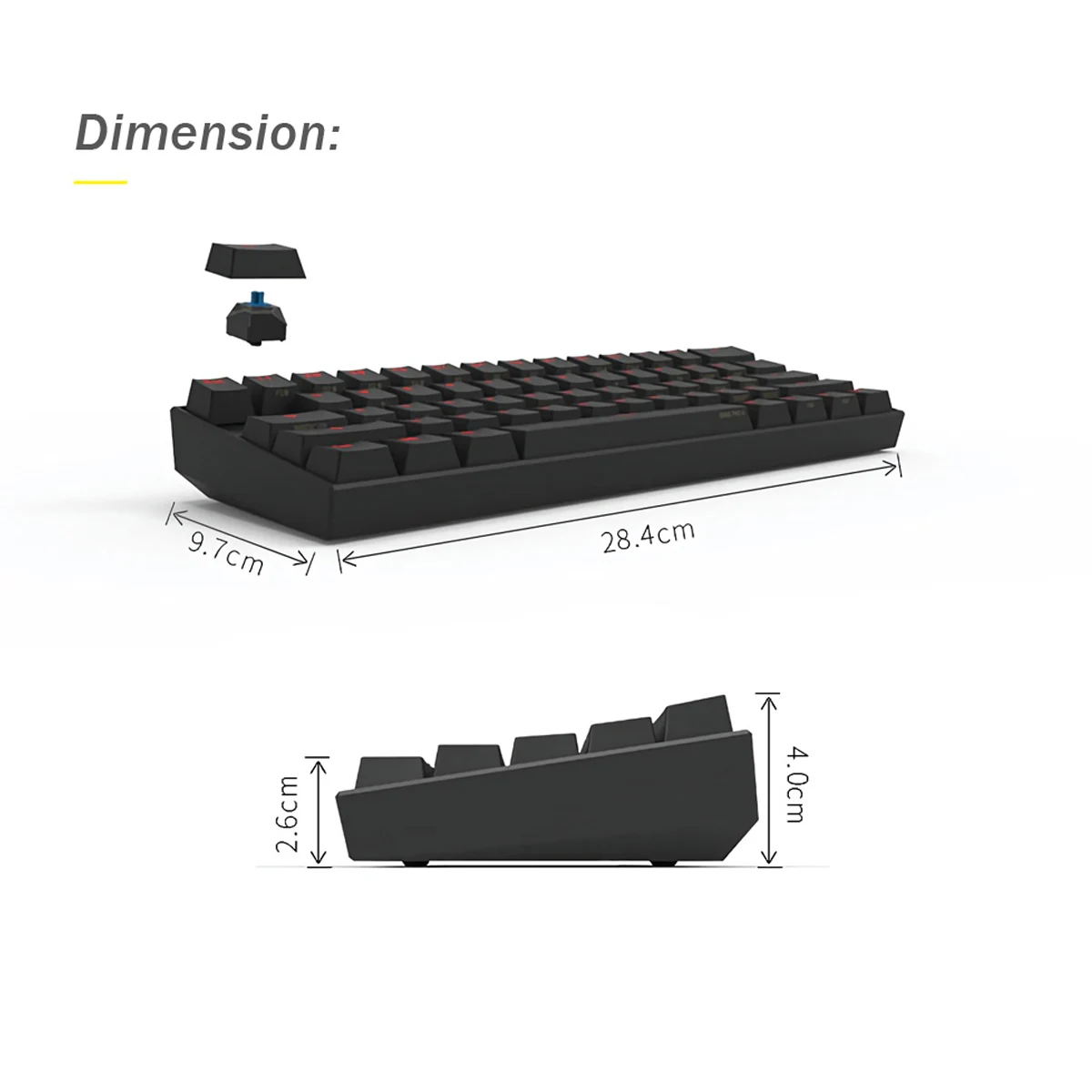 Механическая игровая клавиатура LEORY Cherry Switch Obins Anne Pro 2 60% NKRO bluetooth 4,0 и type-C USB-C с двумя режимами подключения
