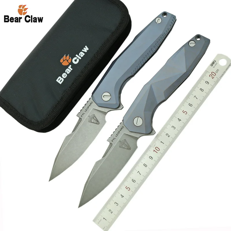 LEOPARD FLIEGEN geometrie S35VN Klinge Titan Griffe Флип складной мессер Открытый Отдых EDC Werkzeuge Jagd Wandern