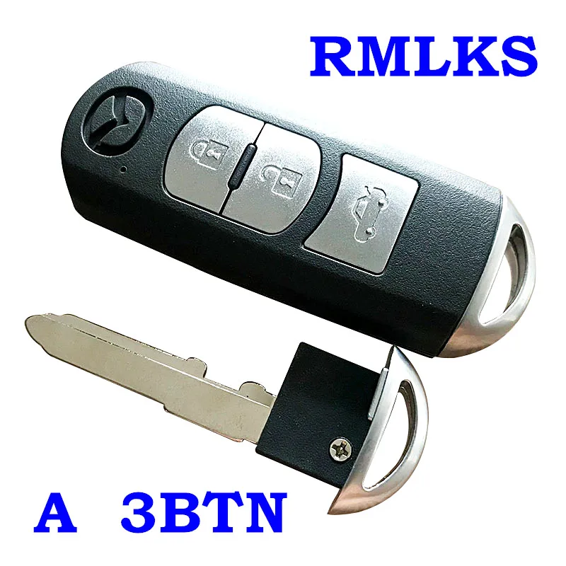 RMLKS умный дистанционный ключ оболочка 2 3 4 Кнопка подходит для Mazda X-5 Summit Axela Atenza M3 M6 с аварийным ключом - Количество кнопок: 3BTN