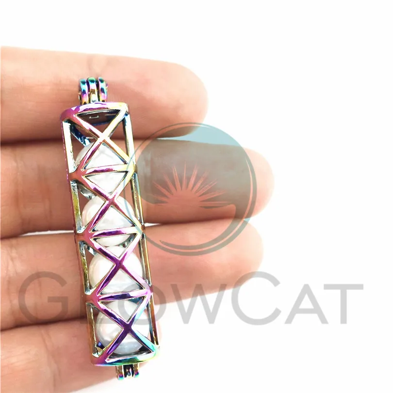 5X Радуга крест трубка жемчужная клетка медальон диффузор для эфирных масел