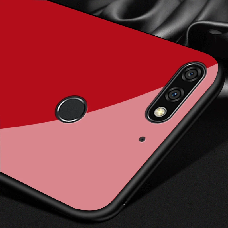 Стеклянный чехол Xinchentech для Huawei Y9 2018 роскошная силиконовая мягкая рамка +