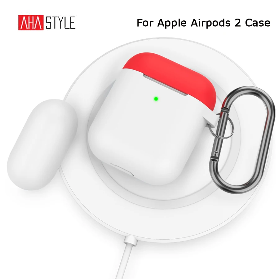 Чехол для AirPods 2 силиконовый чехол с двумя колпачками защитный наушников Apple