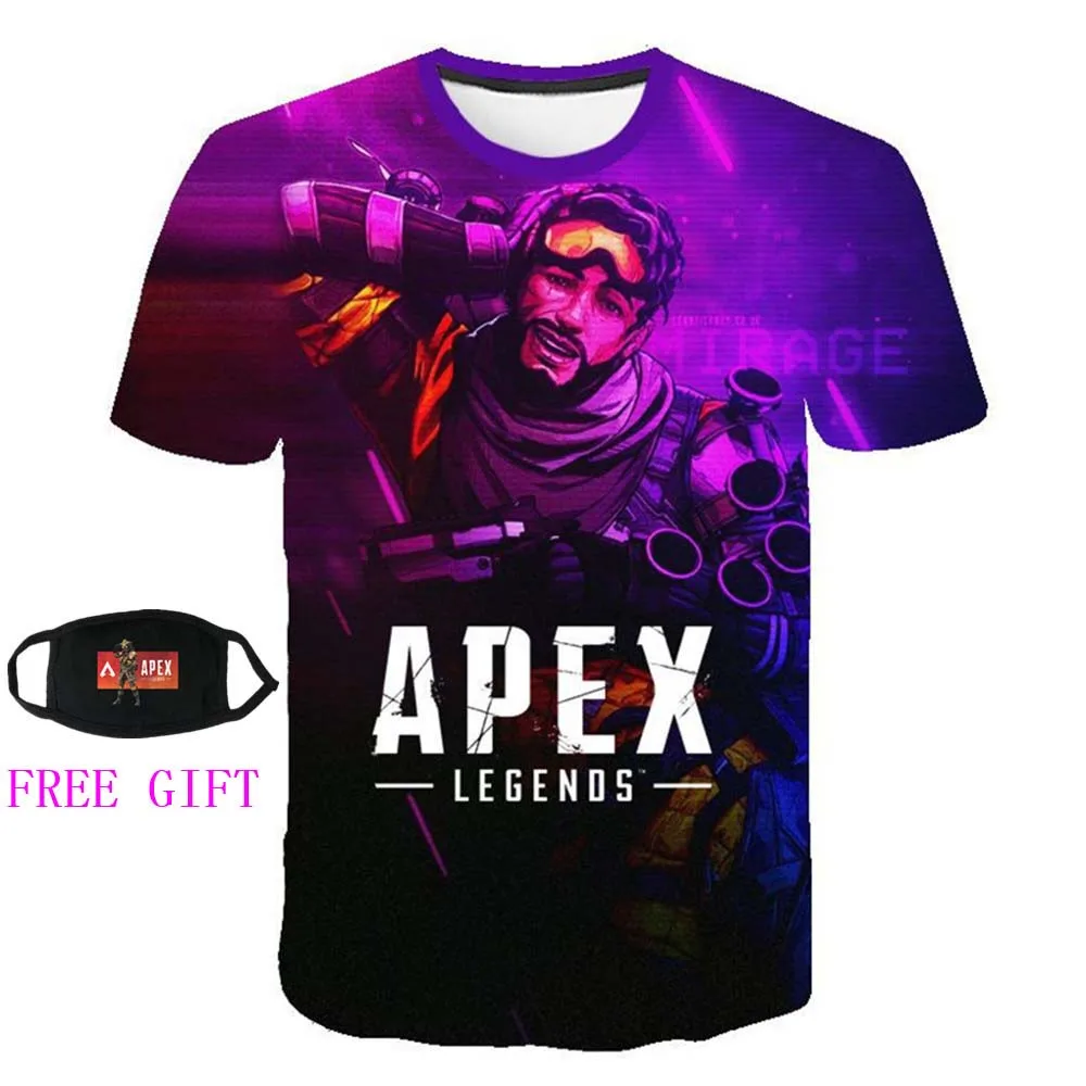 ZSQH Apex легенды футболки черный 100% хлопок unisexxcosplay костюм шорты для женщин рукавом