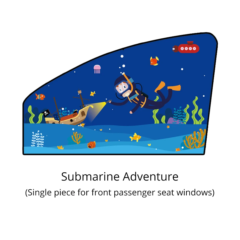 submarine adventure Солнцезащитный козырек 1 шт., универсальный магнитный автомобильный солнцезащитный козырек, занавес на присоске, мультяшная защита на боковое окно, солнцезащитный козырек для детей - Цвет: submarine adventure