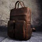 Новый дизайн мужской из натуральной воловьей кожи Повседневная дорожная сумка Школьный рюкзак для мужчин 2107
