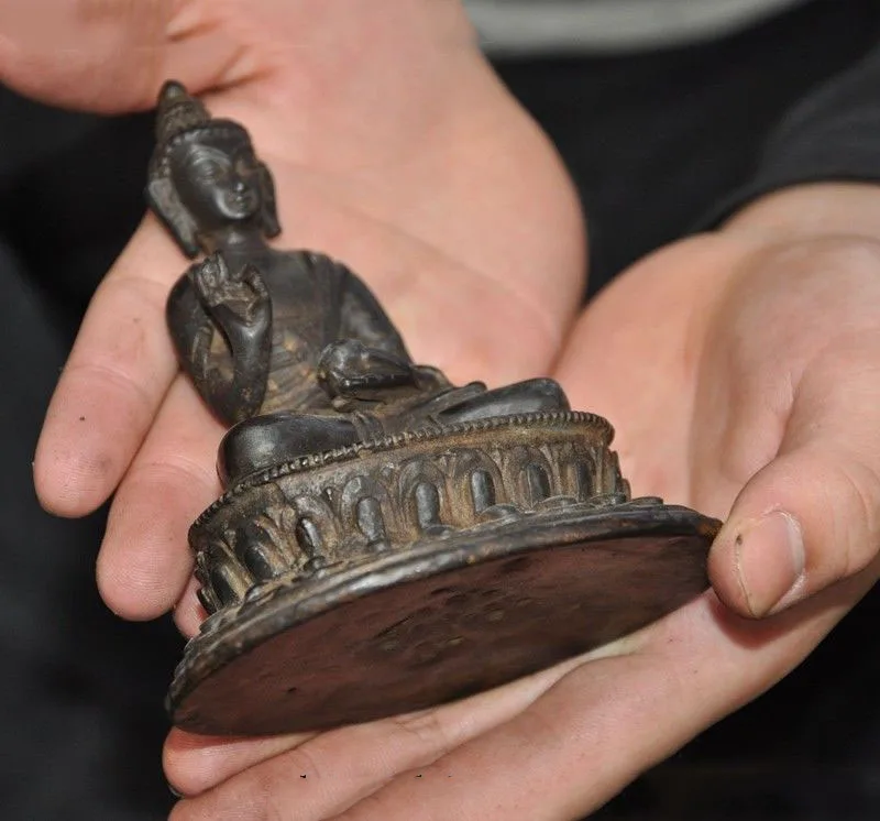 

wedding decoration 5"old Tibetan Buddhism bronze Medicine Buddha Sakyamuni Shakyamuni Buddha statue