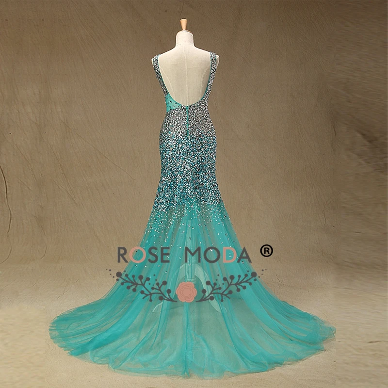Платье для выпускного вечера Rose Moda блестящее полностью украшенное кристаллами