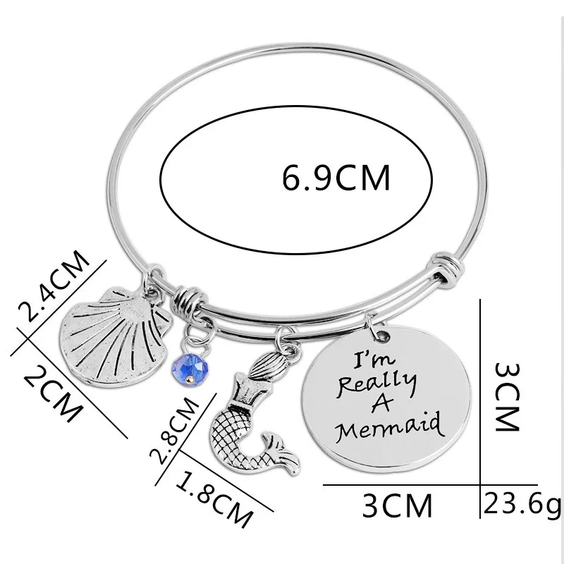 2018 Новый Charm браслет Русалка подарок женский Love в виде морской раковины цепь