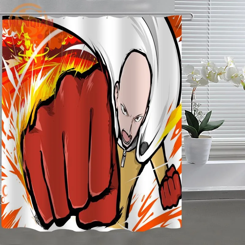 

Anime ONE PUNCH MAN Custom Shower Curtain Fabric polyester Bath Curtain beautiful H03tb26-119