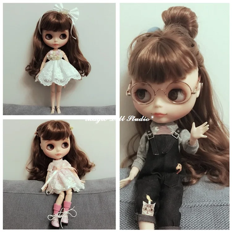 12 дюймов BJD NeoBlythe кукла голова BrownLong Hiar Nude Blyth кукла 12 дюймов пластиковая кукла Розничная Neoblythe кукла [NBL028]