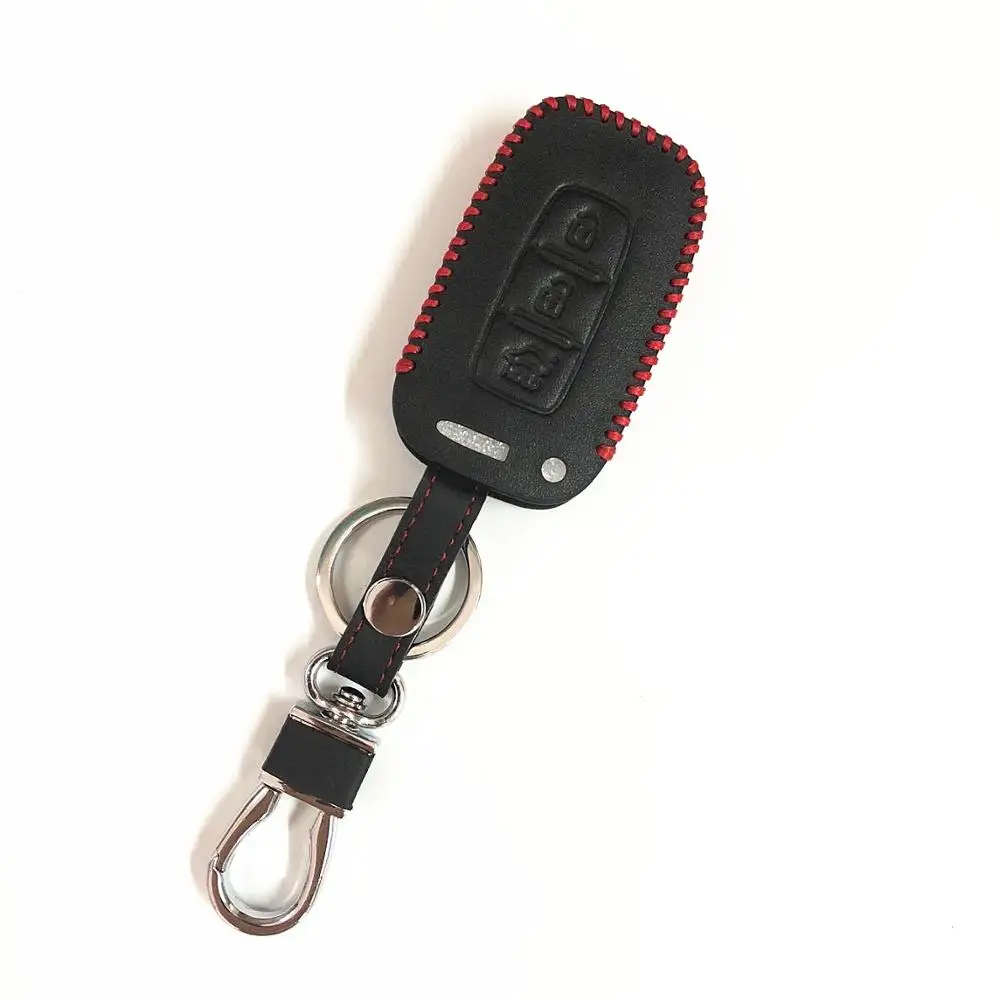 B Type Red thread Чехол для ключей из натуральной кожи для Kia SORENTO Stinger Niro Carnival Ray Venga procate Stonic SP Telluride - Название цвета: B Type Red thread