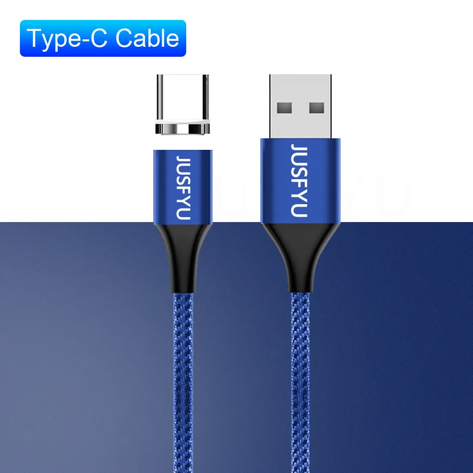 Blue Type C 1 м/2 м Магнитный Micro USB кабель для iPhone samsung type-c зарядный Магнитный зарядный адаптер usb type C кабели для мобильных телефонов - Цвет: Blue Type C