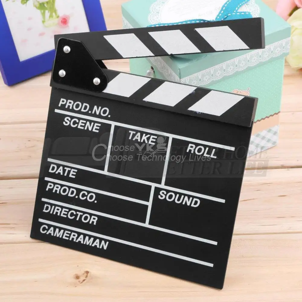 Woodon klapperboard реквизит для видеосъемки ТВ кино грифельная доска 20x20x1 5 см лидер