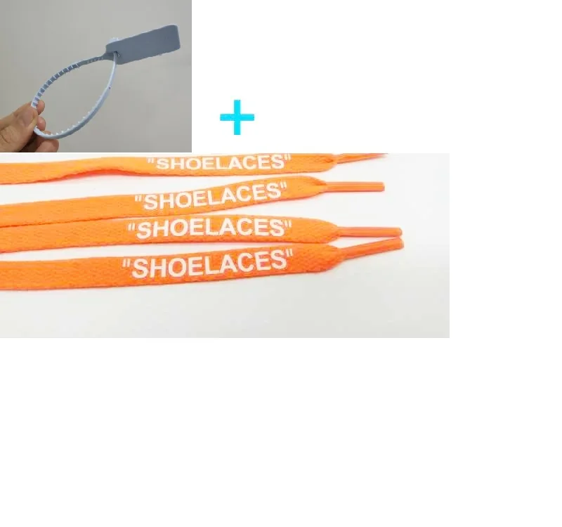 Light blue orange Принт "шнурки" Kanye OW для выключения тапки с застежкой-молнией галстуком-бабочкой белые шнурки овальные шнурки веревка кружево AJ обувь западные черные оранжевыми шнурками - Цвет: Light blue orange