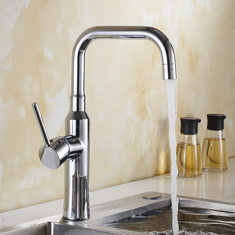 Azeta Modern Chrome Kitchen Tap Brass Material Mixer Deck Mounted Sink Faucet torneira cozinha AT9508 | Обустройство дома