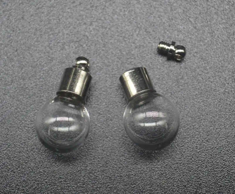 300pcs 13*26mm wholesale SCREW CAP crystal ball glass vial perfume pendant necklace globe name on rice art oil diy jewelry | Дом и сад