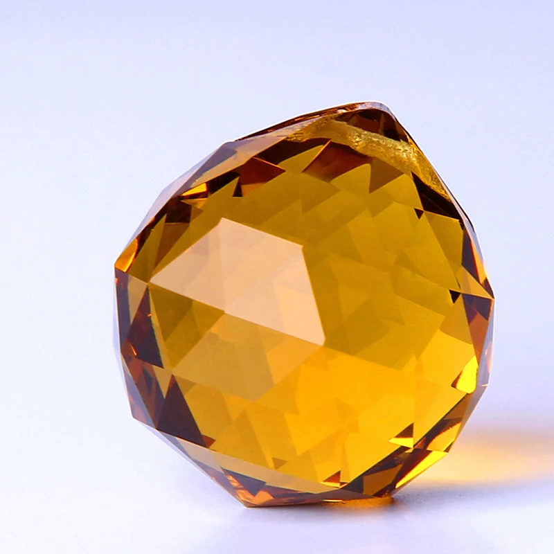 Amber 12 цветов Хрустальное стекло освещение шар кулон подвески-гирлянды для люстры Крытый комната Свадебный декор - Цвет: Amber