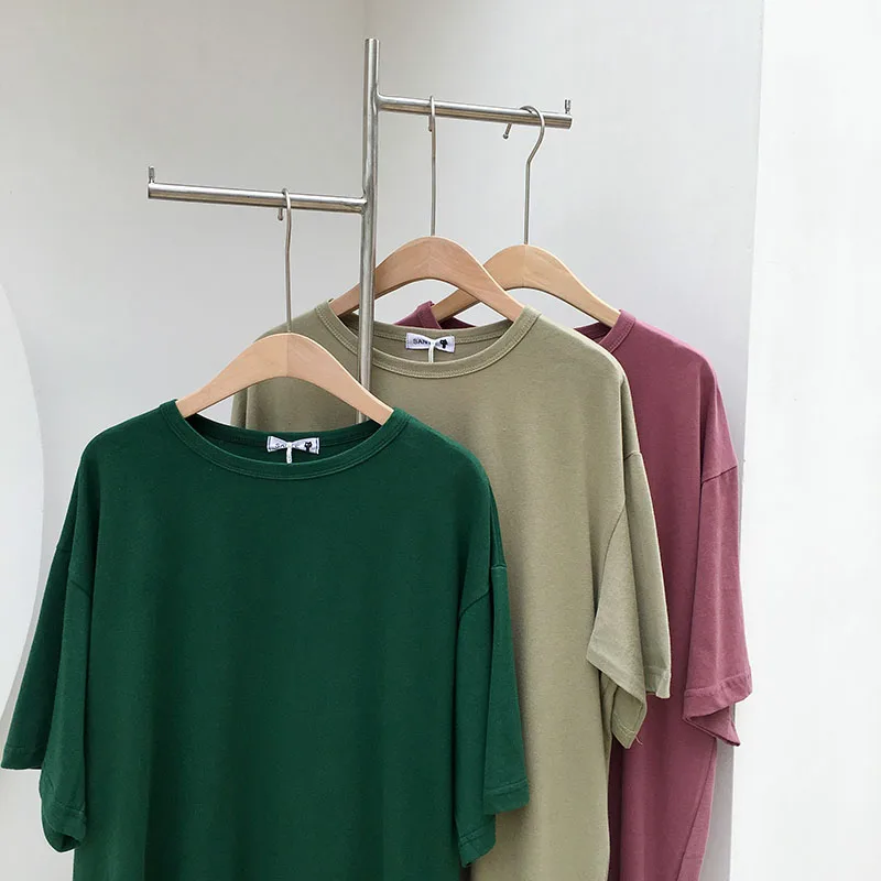 Женская футболка с круглым вырезом и коротким рукавом в Корейском стиле лето