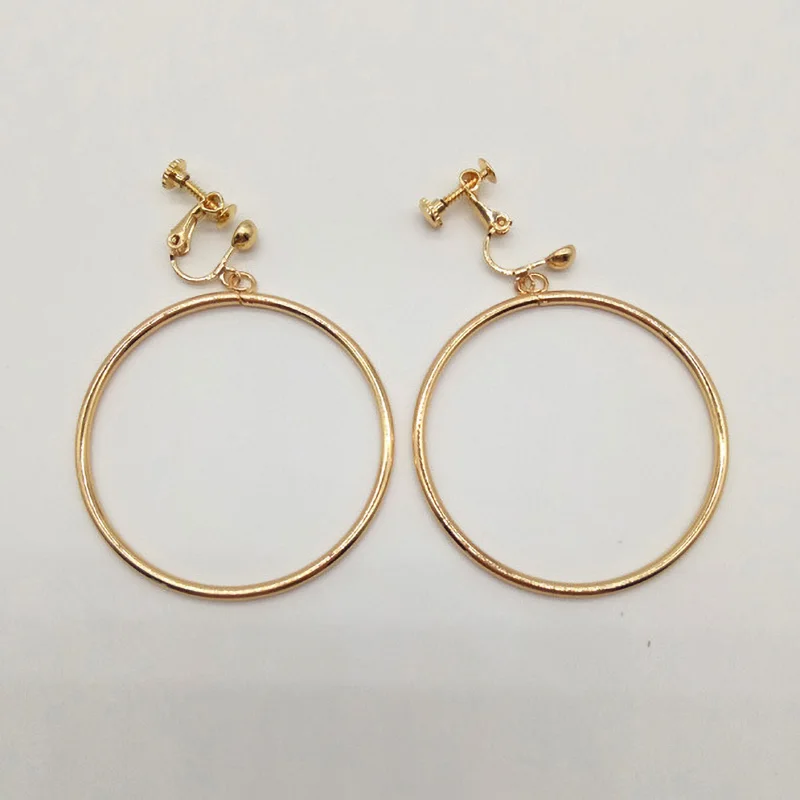 Большие круглые клипсы для ушей в стиле панк без пирсинга ночного клуба