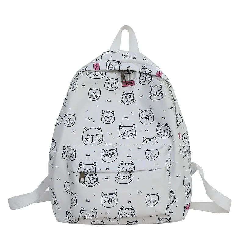 Cats Head Rdywbu граффити милый кактус кошка печати рюкзак подростка большой емкости школьная сумка для девочек Повседневная дорожная сумка Mochila рюкзак B234 - Цвет: Cats Head