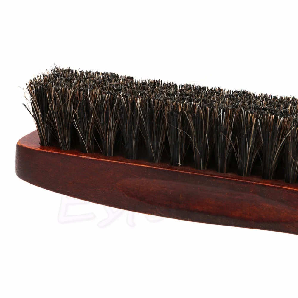 Профессиональная щетка для обуви с деревянной ручкой щетины конского волоса