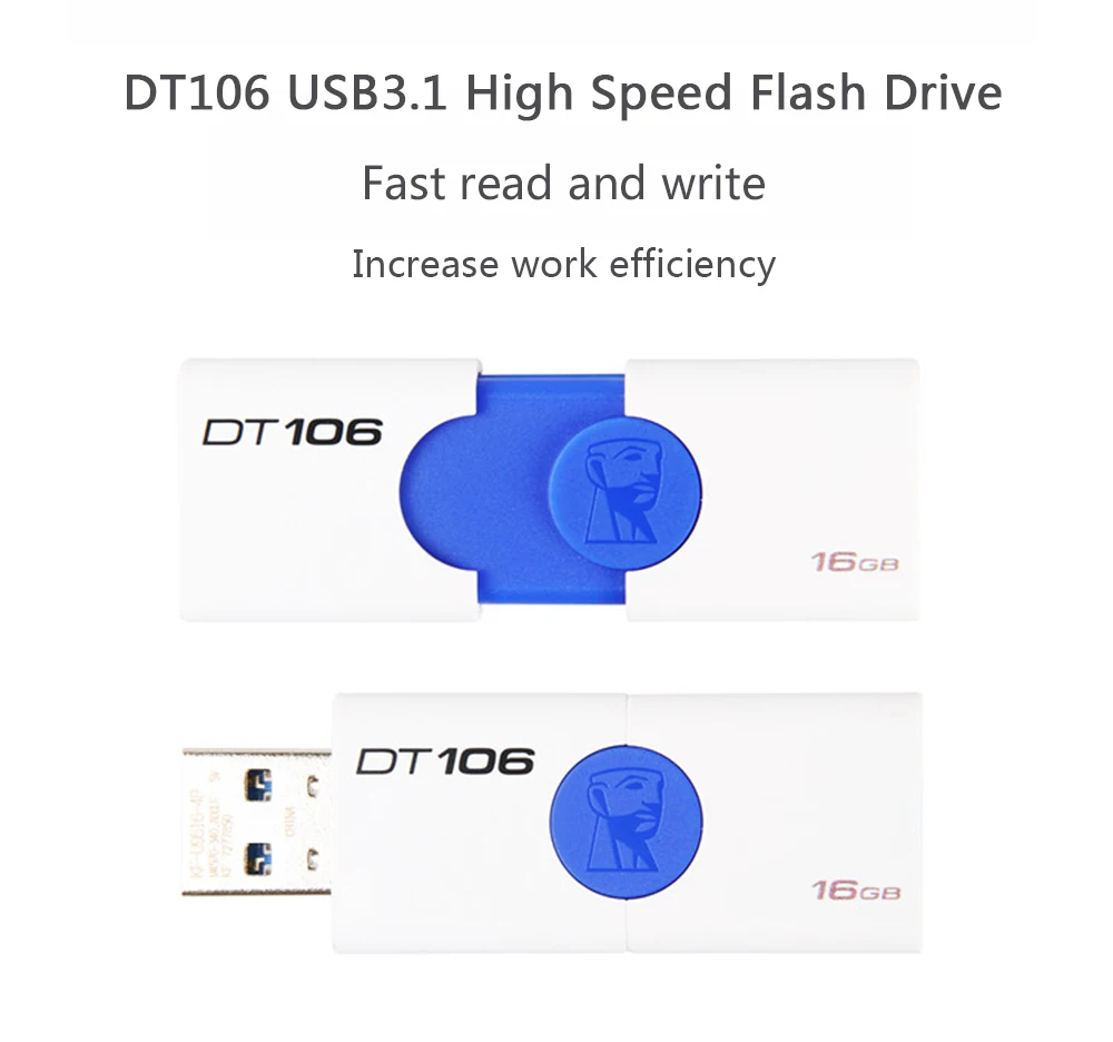Оригинальный Kingston USB флеш накопитель DT106 Флешка 3 1 32 Гб u диск Память Флэш память