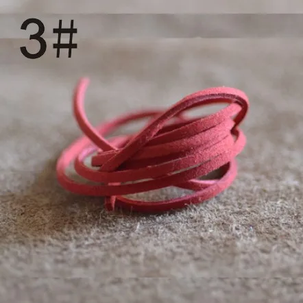 10 Yards Смешанные цвета, черный, белый, коричневый, 4 м, 3 мм, плоская искусственная замша, корейский бархат, кожа, шнур, веревка, нить, кружево - Цвет: 10 Yards