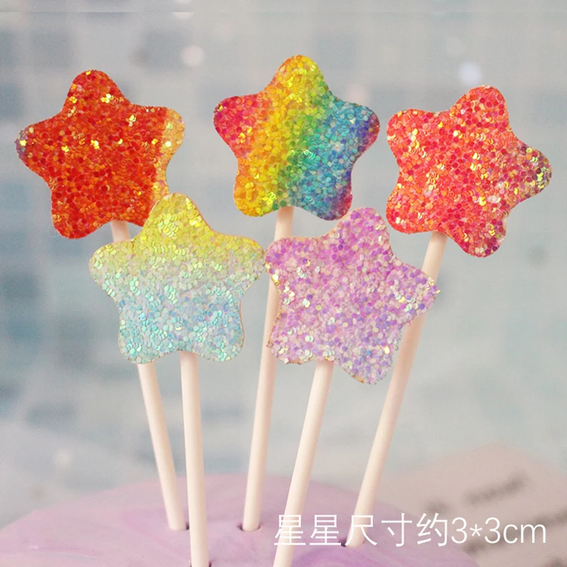 5 шт. блестящие синие звезды выросшие торт Топпер украшение для детей душ день