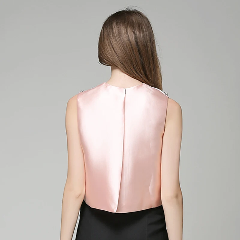 Высокое качество новая мода 2018 дизайнерский Топ для женщин без рукавов