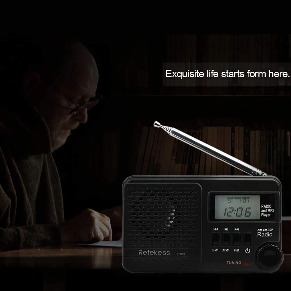 Retekess TR601 FM/AM/SW радио многополосный цифровой стерео радио приемник ж/MP3 колонки наушники Выход Время антенна дисплея радио