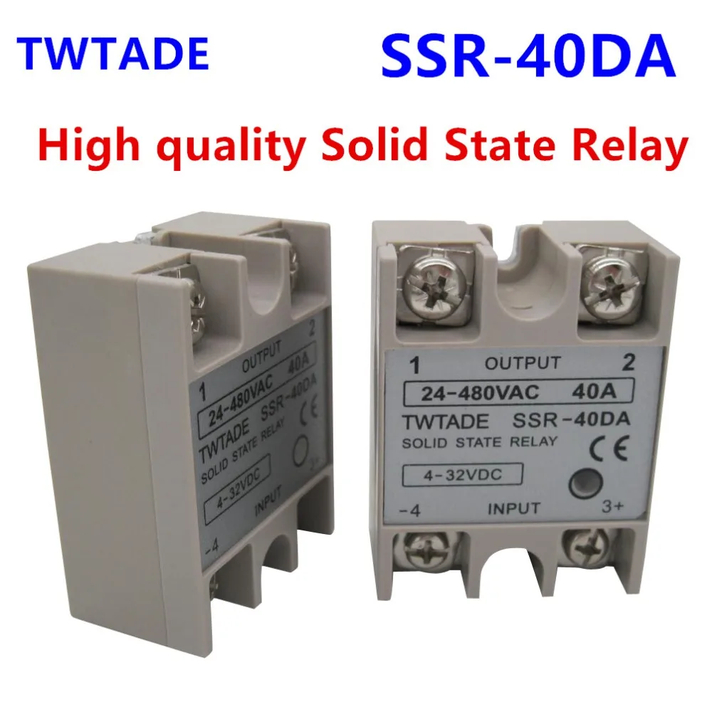 5 шт. TWTADE/Высококачественный однофазный твердотельный релейный модуль SSR-40DA 3-32 В постоянного тока до 24-480 В переменного тока SSR-40 да ССР 40А