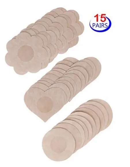 15Pair Nude No Show Ypser 5-15 пар, смешанные накладки для сосков, накладные соски, наклейки для молочной пасты, одноразовые клеящиеся интимные аксессуары - Цвет: 15Pair Nude No Show