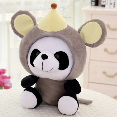 Kawaii милые плюшевые игрушки мягкие животные Маленькая подушка плюшевые мягкие игрушки для детей Детская игрушка кукла 12 китайские зодиаки кукла Панда Свинья - Цвет: 20cm mouse