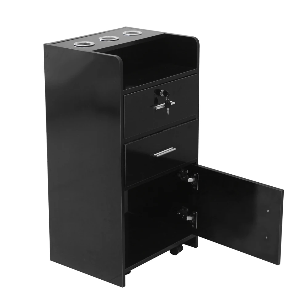 Салонная древесина выдвижной ящик шкафчик тележка Spa 3 слойное оборудование для