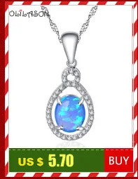 ROLILASON Round Beach coconut trees Blue Fire Opal Silver Stamped 925 Necklace Pendants for women OP751