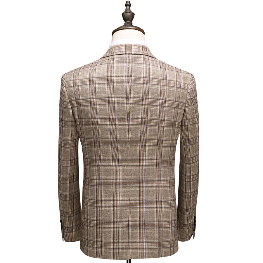 Свадебный костюм для мужчин Slim Fit нежный мужской костюм Homme Mariage 5XL полосатый клетчатый дизайнер мужские официальные деловые костюмы Q705