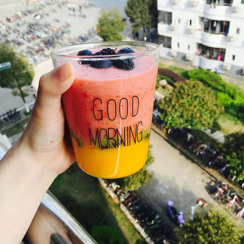 1 шт. стеклянные чашки 400 мл короткие Стильные для завтрака чудесные и кружки