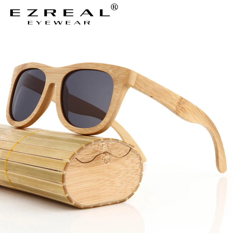 EZREAL Bamboo солнцезащитные очки мужские деревянные солнцезащитные очки поляриодные бредовые дизайнерские зеркальные оригинальные деревянные солнцезащитные очки Oculos zonnebril