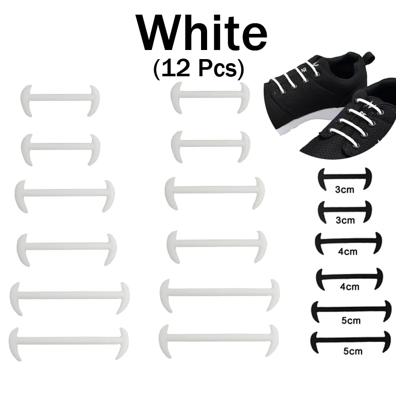 01 White Mr. Niscar 1 комплект/12 шт Быстрая ленивые шнурки без завязок для мужчин женское кожаное платье обувь эластичные силиконовые шнурки для обуви 3 цвета - Цвет: 01 White
