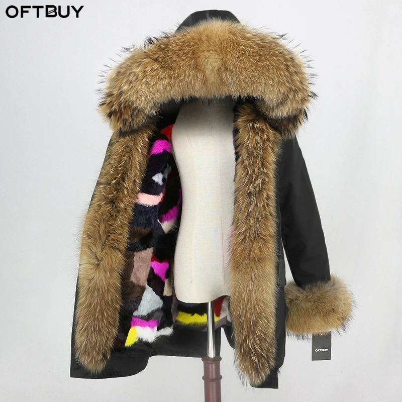 OFTBUY, водонепроницаемая длинная парка, натуральный мех енота, капюшон, натуральный мех норки, подкладка, пальто, зимняя куртка, женская верхняя одежда, съемная