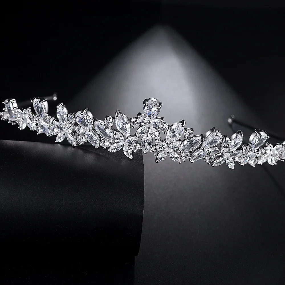 Новые роскошные свадебные кристалл тиара Коронки Принцесса Queen Pageant Ясно CZ