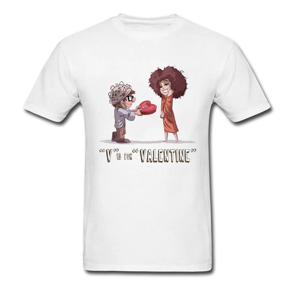 V Is For Valentine Мужская футболка Романтичная комиксы топы для влюбленных одежда